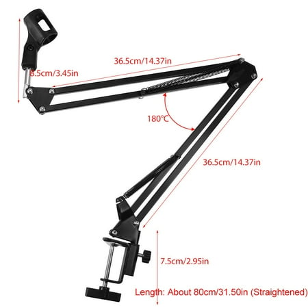 Fyydes Foldable Adjustable Microphone Mic Suspension Boom Scissor Arm