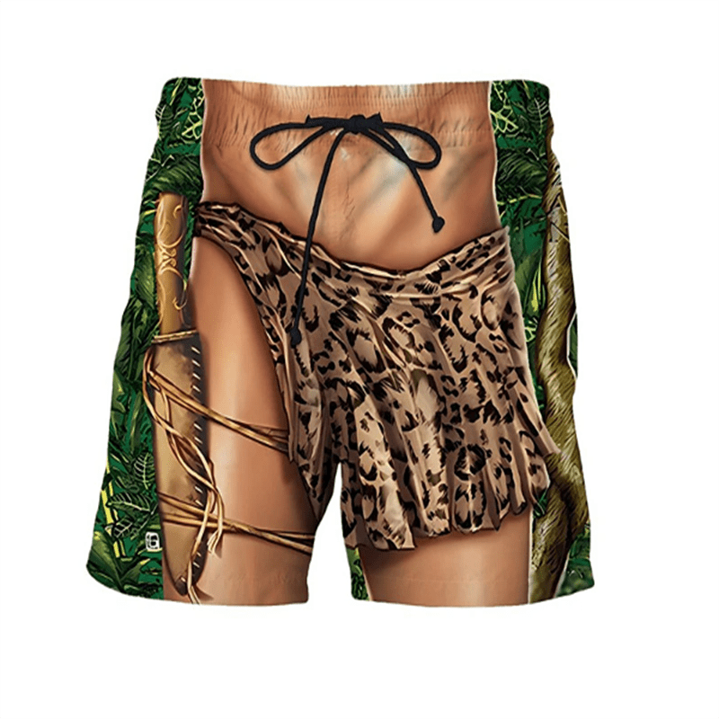 Funny Realistic Briefs Pattern Beach Shorts Fashion Trend Summer 3D Printed Swim Trunks Loose Catch Eyes Quick Dry Short Pants