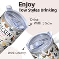 thumbnail image 4 of 20oz Poultry Chicken Tumbler with Handle Insulated Travel Mug Classic Birthday Christmas Gift for Chicken Enthusiasts Women Men Cup Holder Friendly Wide Mouth for Ice Hot Coffee Cold Water All Day, 4 of 6