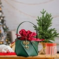 thumbnail image 6 of Holiday Treat Bag Green Velvet Christmas Pouch Artificial Leather Candy Sack Festive Party Accessory Gift Bag, 6 of 6