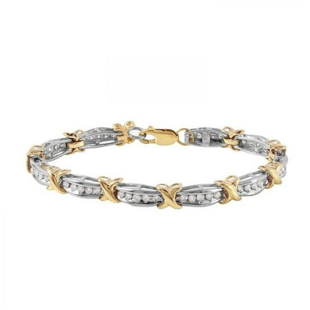 Foreli 1.5CTW Diamond 10k Two tone Gold Bracelet W Cert