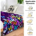 thumbnail image 4 of Yibo Beautiful Butterfly Blanket Flannel Soft and Comfortable Anti-static Bed Sofa Blanket, 4 of 7