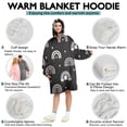 thumbnail image 5 of Wearable Oversized Blanket,Black Boho Bohemia Rainbow Hearts Pattern Wearable Blanket Hoodie for Adults,Cozy Hooded Blankets with Super Pockets,Super Warm Fuzzy Pullover for Women & Men, 5 of 6
