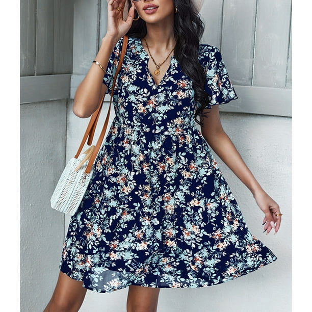 Navy chiffon hotsell dress short