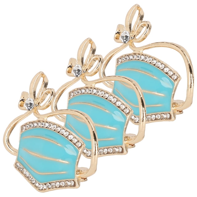 Broche Lindo De Creatividad, Broche Hecho A Mano Atractivo Apropiado Exquisito, Para Fiestas Informales ANGGREK Azul