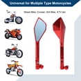 thumbnail image 7 of Unique Bargains Motorcycle Rear View Mirrors Side Rearview Mirror Adjustable Aluminum Alloy 1 Set Red M8/M10 Prismatic Shape, 7 of 7