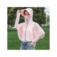 thumbnail image 4 of New Womens UPF 50+ Sunscreen Lightweight Women Sun Protection Clothing Running SPF Shirts Summer Breathable T Shirts Hooded Crop Lightweight Quick Dry Hoodie Shirts Workout Jacket Outdoor Pink, 4 of 4
