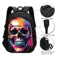 thumbnail image 3 of Easygdp Colorful Skull Mochila para Laptop de Viaje con Puerto USB, Mochila para Laptop con Puerto de Carga USB para Mujeres y Hombres, 3 of 7