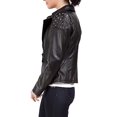 thumbnail image 2 of Cruzer Blouson de Moto en Cuir Clouté en Peau de Vache pour Femme - Noir m, 2 of 6