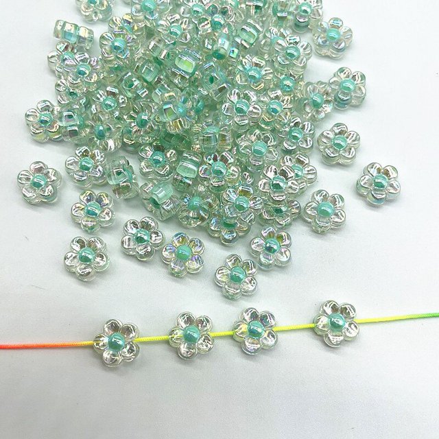 Cuentas acrílicas de girasoles para fabricación de joyas, abalorios espaciadores sueltos para fabricación de joyas, accesorios hechos a mano DIY, agujero de 3,0mm, 30 piezas, 12mm