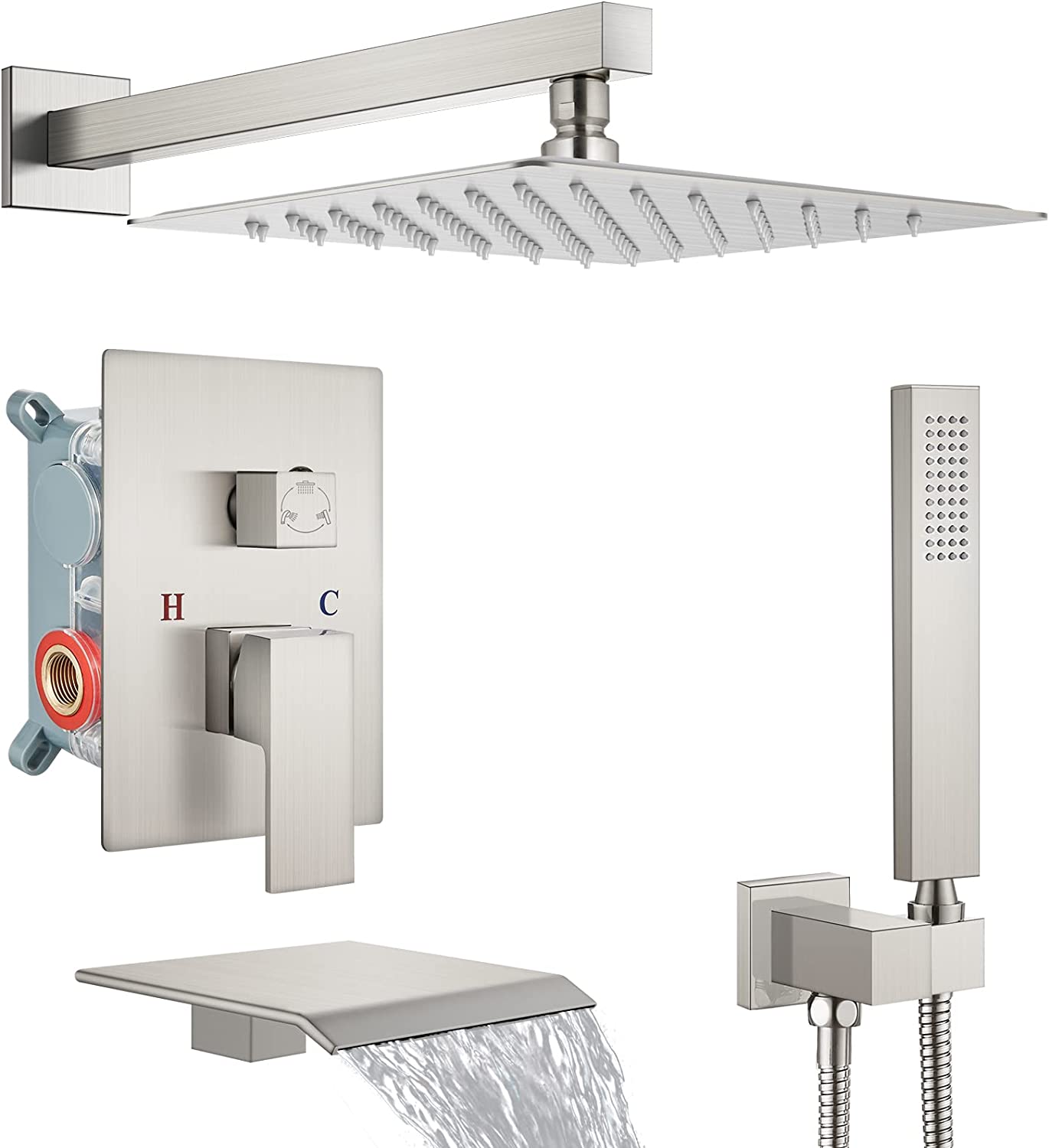 Zovajonia Shower System 12 Inches Shower Faucet Set, Rain Shower Head