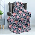 thumbnail image 4 of Camo Soft Flannel Fleece Throw Blanket, Victorian Theme Pink Retro Design Roses Urban Fashion Nature Feminine, Cozy Plush for Indoor and Outdoor Use, 50" x 70", Violet Blue Sage Green, by Ambesonne, 4 of 5