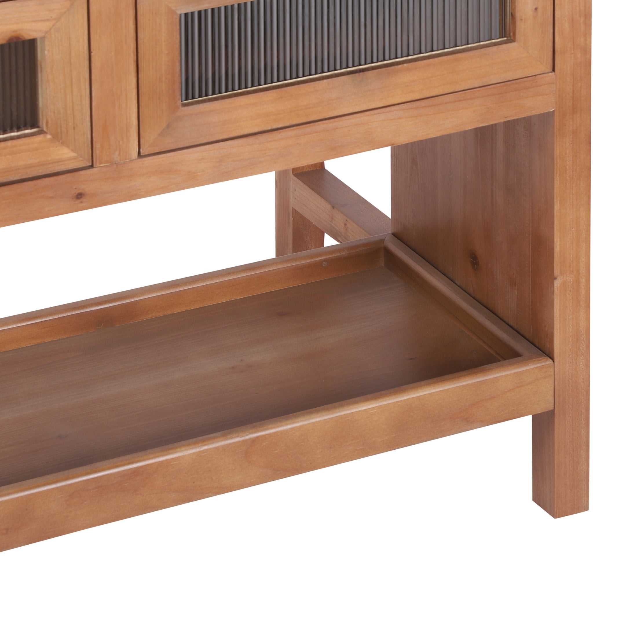 Christopher Knight Home 55.7" Kitchen Island Table with Glass Front and 6 Drawers, Marble Top, Brown