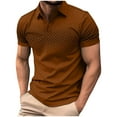 thumbnail image 2 of HOMADLES polo Shirts for Men Pique polo Solid Casual polo Shirt Brown 3XL, 2 of 3