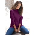 thumbnail image 3 of Roaman's Women's Plus Size Drop Needle Mockneck Lightweight Sweater Knit, 3 of 3