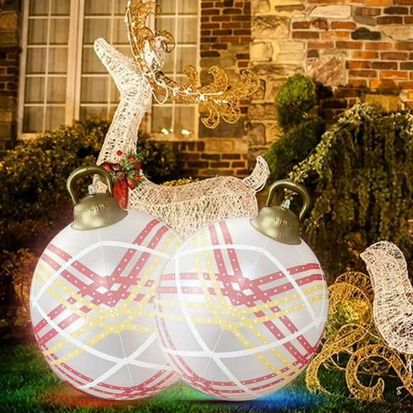 60cm Inflatable Christmas Ball with Light Glow Giant Atmosphere Ball Home Garden