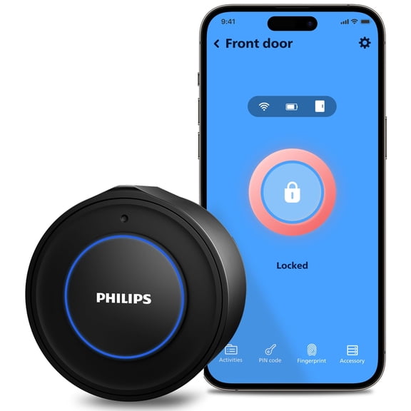 Open Box Philips Home Access Wi-Fi Retrofit Smart Door Lock Deadbolt, Matt Black