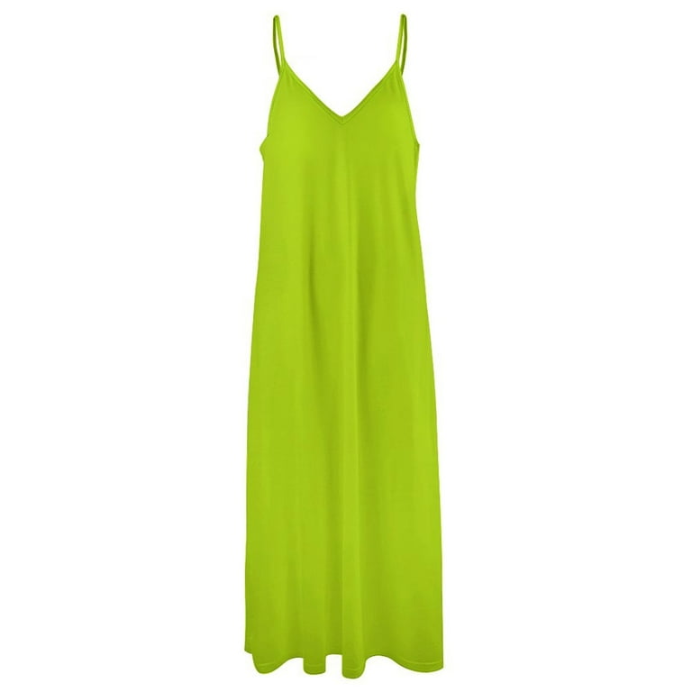 Bright Green Lime Neon Color Sleeveless Dress Dresses Women Summer Women's  Summer Clothing - Walmart.com