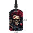 thumbnail image 6 of Square 2Pack PU Leather Skull Cruise Luggage Tag with Privacy Cover and Name ID Tag for Travel Handbags Backpacks Luggage Tags, 6 of 6