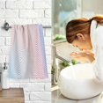 thumbnail image 7 of Yayeee 2 Pack Hand Towels for Bathroom 100% Cotton 16" x 28" Soft Absorbent Kitchen Towel, Pink Wavy Striped, 7 of 7