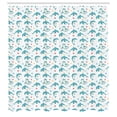 thumbnail image 2 of Ambesonne Dolphin Shower Curtain, Sea Animals Starfishes Art, 69"Wx70"L, Cadet Blue Dark Salmon, 2 of 4