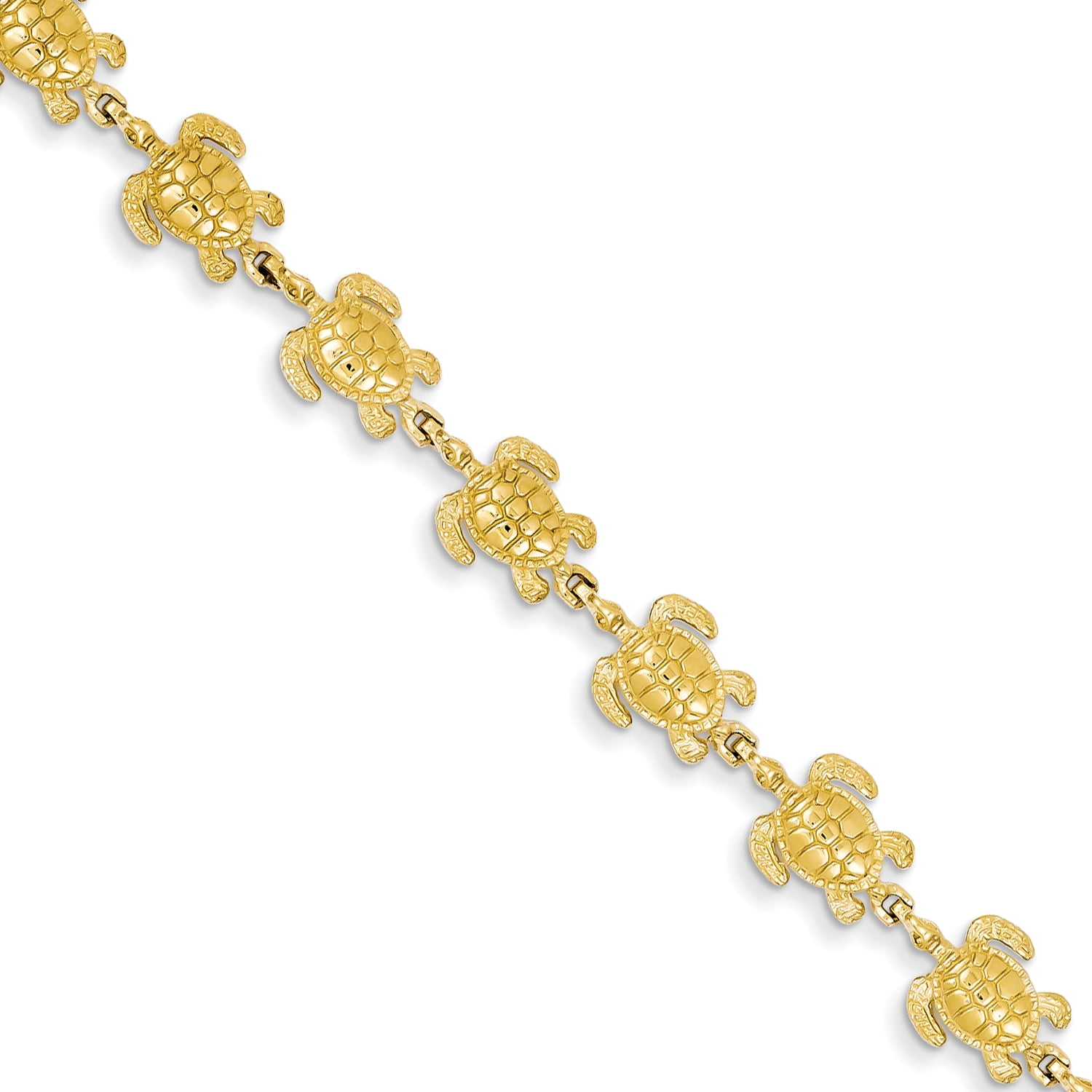 14k Swimming Sea Turtle Bracelet by Saris and Things QG
