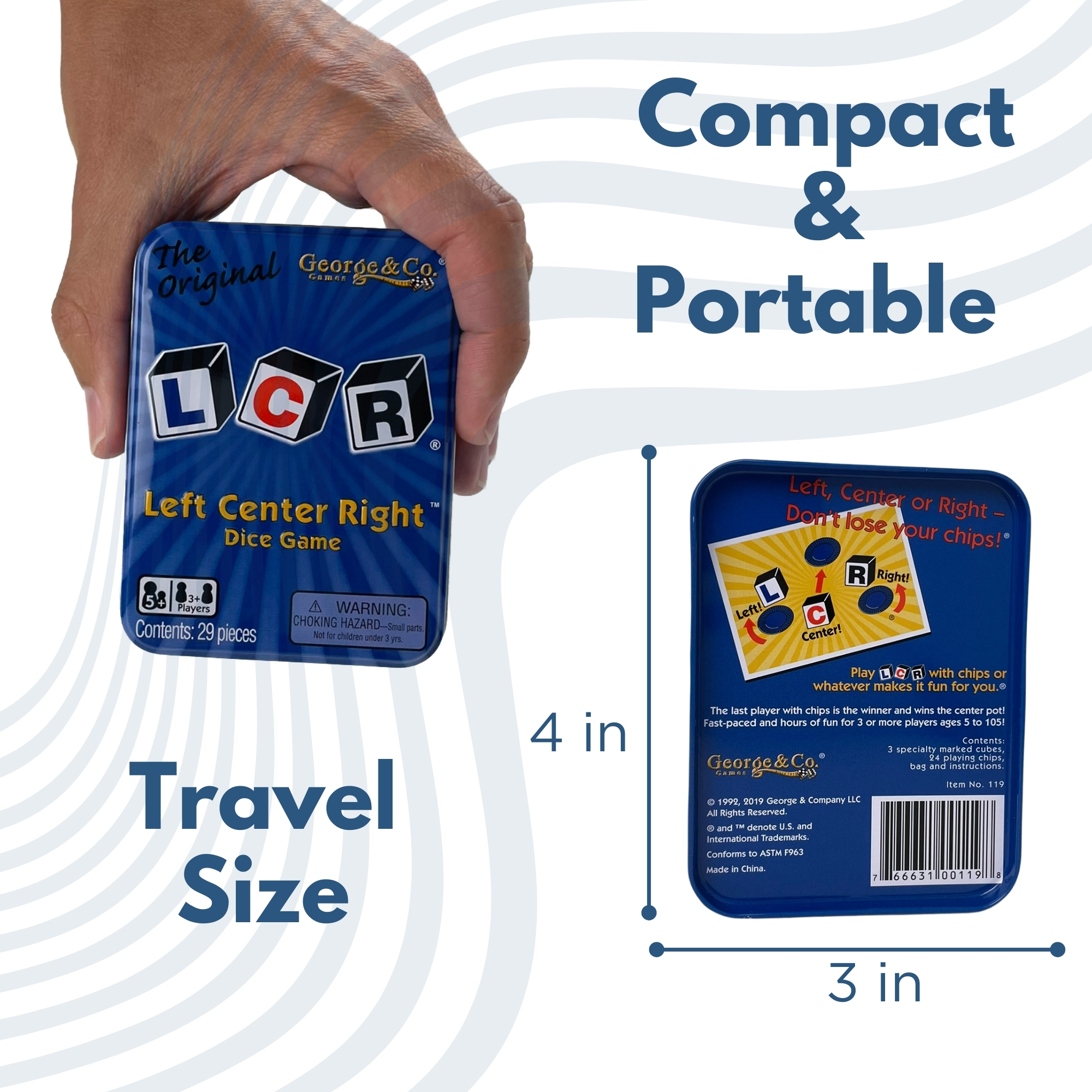 The Original LCR® Left Center Right™ Blue Tin - image 3 of 4