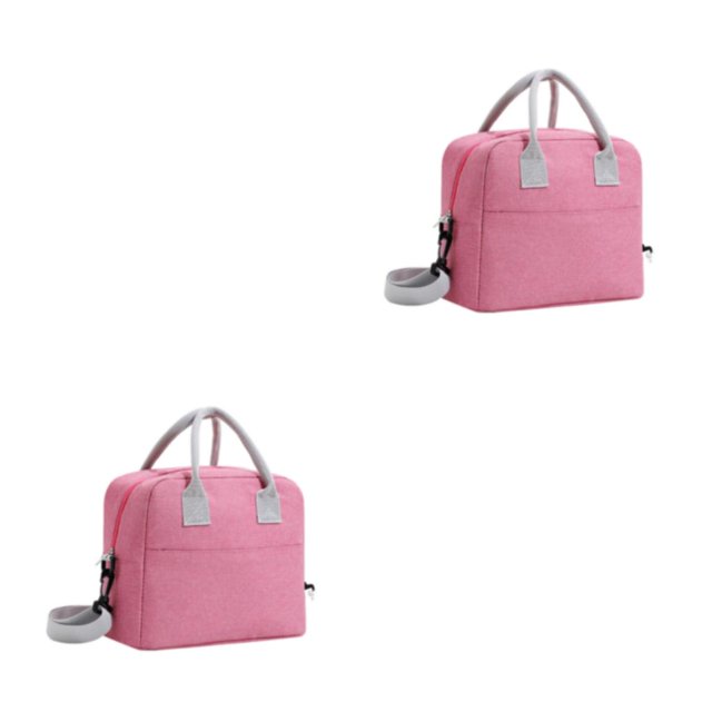 Transemion Sacs Glacières à la Mode Restent à la Mode Tout en Gardant la Nourriture Fraîche et Fraîche Polyester Portable avec Devrait Sangle Rouge rose 2Set