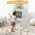 thumbnail image 5 of OLAKIDS Toddler Standing Tower, Kids Montessori Kitchen Step Stool Helper with 2 Adjustable Height Learning Blackboard Safety Rail Wooden, Anti-Slip Mats, 1-3 Year Old Boy Girl Gifts, 5 of 9