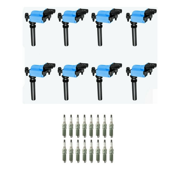 Set of 8 High Performance ISA Ignition Coils and 16 Champion Spark Plugs Compatible with 2005 Chrysler 300 5.7L Replacement for UF378