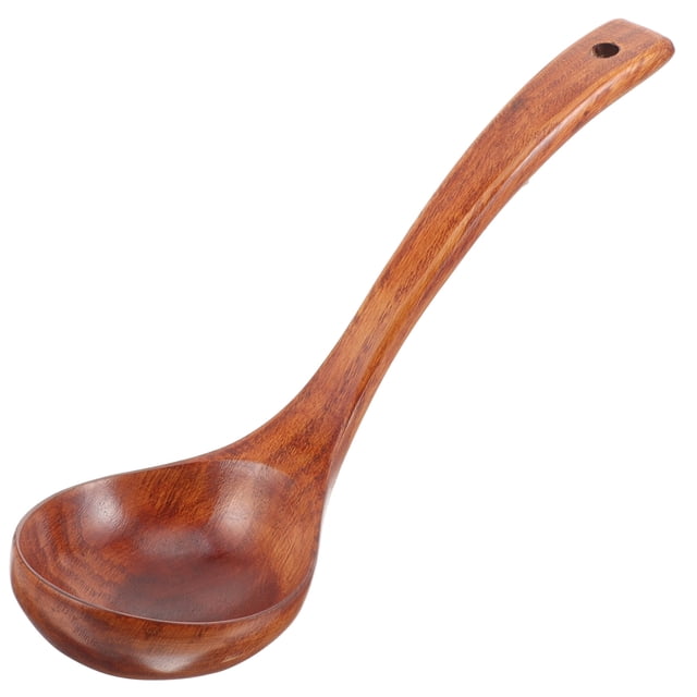 Beech Wood Cooking Scoop Catering Tableware Anti-slip Back Hook Kitchen Utensils Spoon Soup Ladle for Home Hot Pot