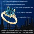 thumbnail image 2 of Gem Stone King 18K Yellow Gold Plated Silver London Blue Topaz Ring for Women (5.49 Cttw, Cushion 10MM, Gemstone Birthstone, Available in Size 5, 6, 7, 8, 9), 2 of 5