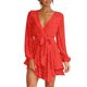 thumbnail image 5 of Vestidos Para Mujer Vestidos de Otoño de Moda Volantes Irregulares Estampado de Lunares Mangas Largas Con Cuello en V Vestido de Tiras Odeerbi  ODB132269, 5 of 7