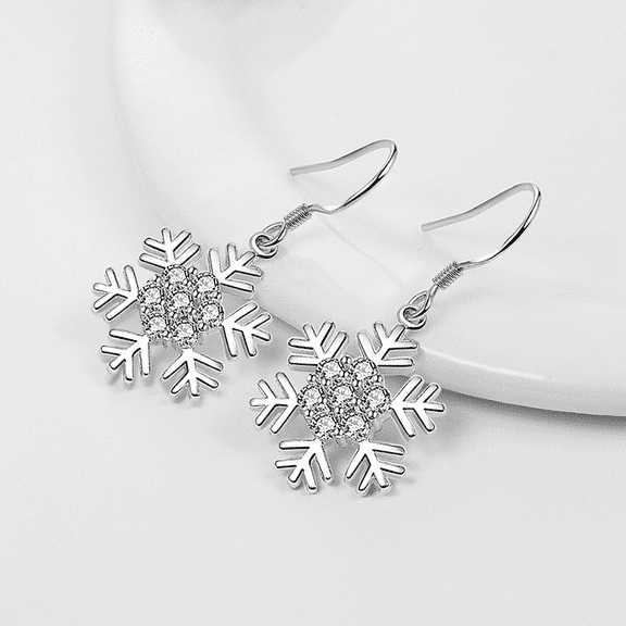 LOLIPPYY 1 Pair Christmas Dangle Earrings, Alloy Plated Holiday Jewelry for Festive Outfits and Seasonal Wear