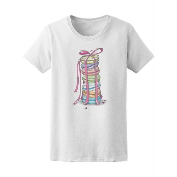 Sweet Sketch Macaroons Stack T-Shirt Women -Image by Shutterstock, Female x-Large