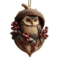 thumbnail image 2 of Christmas owl Hanging Ornament, Resin Pendant with Gold Chain for Christmas Tree, Forest Animal Styles, Winter Holiday Home Decor Gift Supply, Perfect for Mantel Shelf Indoor Display, 2 of 7
