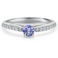thumbnail image 3 of Gem Stone King 925 Silver and 10K Rose Gold Blue Tanzanite and Lab Grown Diamond Engagement Ring for Women | 0.36 Cttw | Round 3.5MM | Gemstone December Birthstone | Size 8, 3 of 6