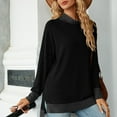 thumbnail image 5 of Women's Fall Long Sleeve Tops Mock Neck Basic T-Shirts Blouse Tunics Tops Casual Side Split Tshirt, 5 of 7