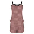thumbnail image 5 of Ohufall 2 Piece Pajama Sets for Women Comfort Sleepwear Sexy Dot Printed Sleeveless Spaghetti Strap Tops And Shorts Summer Pajamas Loungewear, 5 of 5