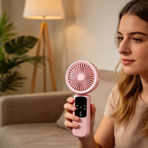 Kieccall Portable Handheld Fan Rechargeable Personal Cooling Fan with 3 Speeds for Travel Office Home Outdoor Use