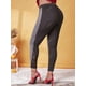 thumbnail image 4 of Talla grande Espacio de marlado Dye Insert Insert Contrast Leggings Rosegal Leggings de talla grande, 4 of 5