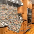 thumbnail image 4 of DEWOO Thick Kitchen Peel and Stick Tile Backsplash, Stick on Wall Tiles, 12"x12" Self Adhesive Sticky 3D Wall Marble Tiles Bathroom (10-Sheet，Multicolor), 4 of 11