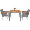 thumbnail image 6 of Cozgesto 3 Pieces Patio Dining Sets Outdoor Patio Furniture Sets with Acacia Wood Table Top Rattan Outdoor Furniture Set for Patio, Yard ,Deck, Grey, 6 of 6