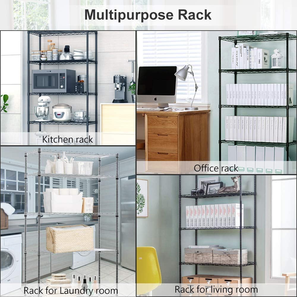 NiamVelo Storage Shelves 5-Tier Wire Shelving Unit with Wheels ,  Adjustable  Metal Shelves Heavy Duty NSF Garage Shelves  750 lbs Capacity (Chrome)