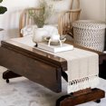 thumbnail image 4 of Table for Home Decor with Tassels 72 Inches Long Farmhouse Rustic Table Runner Cream & Brown Macrame Burlap Fall Table Decoration for Living Room Bridal Shower (12x72 Inches), 4 of 5