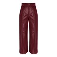 thumbnail image 4 of Women'S Faux Leather Pants Pu High Waist Wide Leg Pants With Pockets Pleated Fall Winter Fashion Flare Trousers, 4 of 4