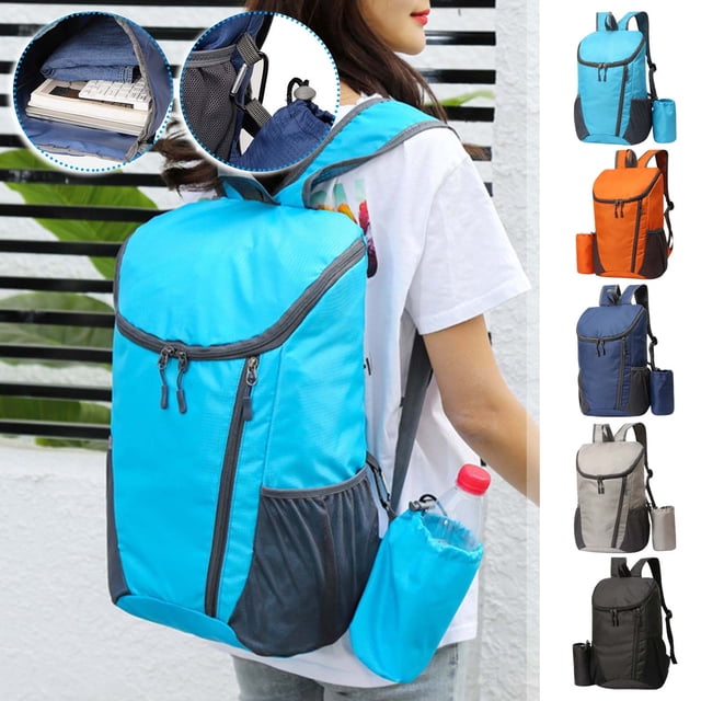 Xihbxyly Mochila Plegable para Exteriores, Diseño Ligero de Nailon, Gran Capacidad, Correas de Hombro Transpirables, Elementos Reflectantes de Seguridad, Esencial para Senderismo y Viajes, Incluye Bo
