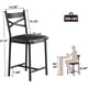 thumbnail image 2 of Set de 2 Kitchen Barstools con Back y Footrest PU Cuero Counter Altura Bar Stools para Kitchen Island Apartment o Counter Bar (Black), 2 of 7