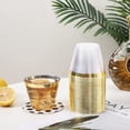 thumbnail image 2 of Kearding Vasos desechables de plástico, higiénicos y fáciles de usar, para cualquier ocasión, vasos desechables con borde dorado, 100 Uds. Mostrada Borde de oro rosa., 2 of 6