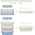 thumbnail image 3 of 3 Pcs Contenants en Silicone pour Aliments, Contenants de Rangement Alimentaires Pliables avec Couvercles Hermétiques, Empilables, pour Restes d'Aliments, Boîte à Lunch pour Congélateur, Micro-Ondes, Lave-Vaisselle Sécuritaire (Xxxw), 3 of 6